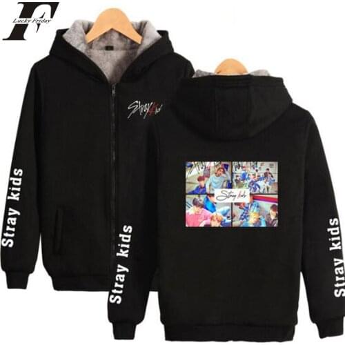 New harajuku KPOP Stray Kids Women Jackets and Coats Korean Straykids album Warm Thick Zipper Hoodies Clothes plus size
