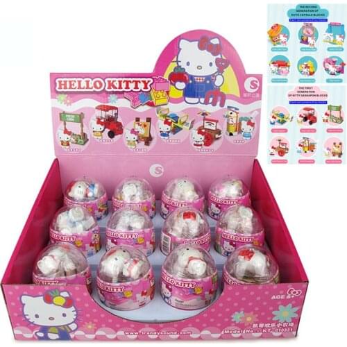 New Hello KT Plastic PVC Funny Egg Model Building Block Boy Girl Educational Childrens Toys Birthday Christmas Gift