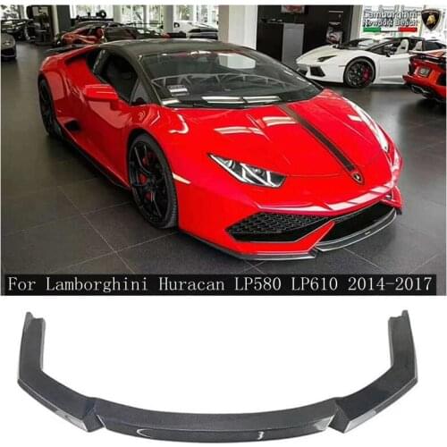 Real Carbon Fiber Bumper Front Lip + Rear Diffuser + Spoiler + Side Skirt Cover For Lamborghini Huracan LP580 LP610 2014-2017