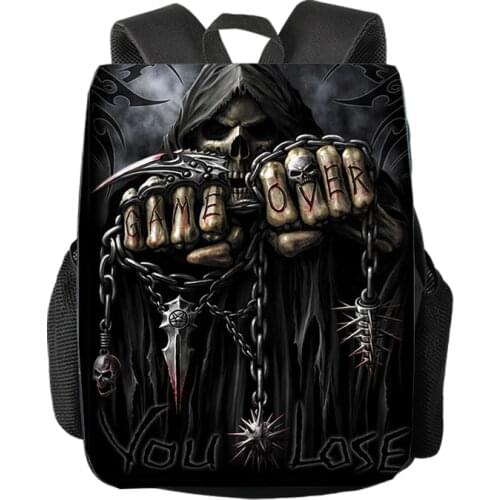 Cool Death Skull / Grim Reaper Backpack Women Men Travel Bag Student Rucksack Children School Bags Backpack Boys Girl Daypack