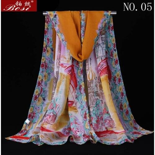 Chiffon Scarf tower print Solid color luxury stoles scarves women Hijab wraps Fashion wrap shawls Shawls female wrap wholesale