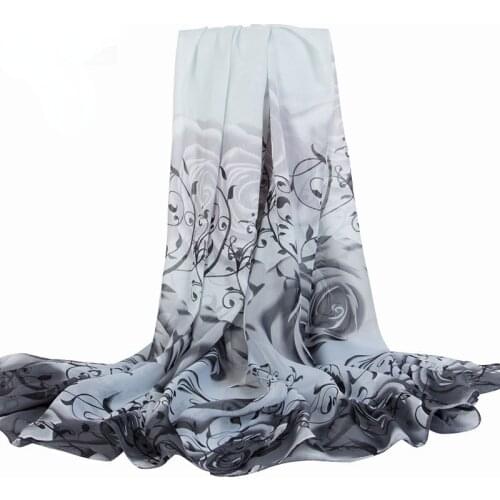 Music Printed Chiffon Printed Long Silk Scarf Large Size