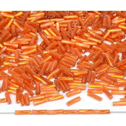Twist 2x6MM Orange Bugle Beads Czech Glass Beads Loose Beads for Jewelry Making Diy Bracelet Necklace Beadwork Materials