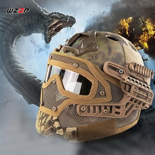 WZJP New Tactical Cycling Helmet BJ MH PJ ABS Mask Goggle for Military Airsoft Paintball Army WarGame Hunting outdoor Helmet
