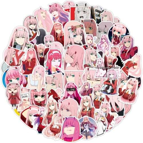 50pcs/set Japan Anime DARLING in the FRANXX Hiro ZERO TWO ICHIGO Waterproof Notebook Car Sticker