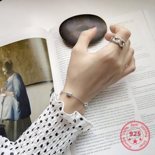 Factory Price 100% 925 Silver Fashion Concise Delicate Transfer Bracelets Fine Jewelry for Female