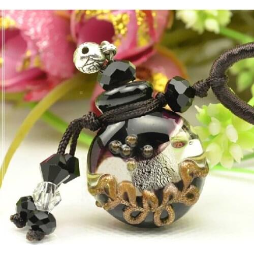 Women Sweater Chain Handmade Colored Glaze Essential Oil Bottle Pendant Necklace Beautiful Decoration Popular Accessories