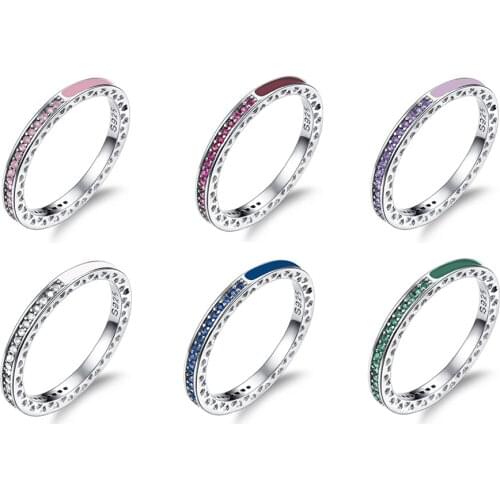 White Pink Zircon Stone Ring For Women Wedding Party Engagement Ring, Fashion Stackable Ring Female Jewelry