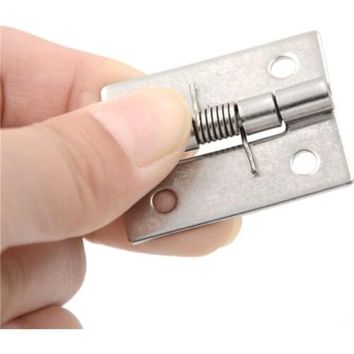 1pcs 2 Inch Long Stainless Steel Hinge Self-Closing Corner Spring Draw Door Hinge Furniture Cabinet Repair Hardware Supplies