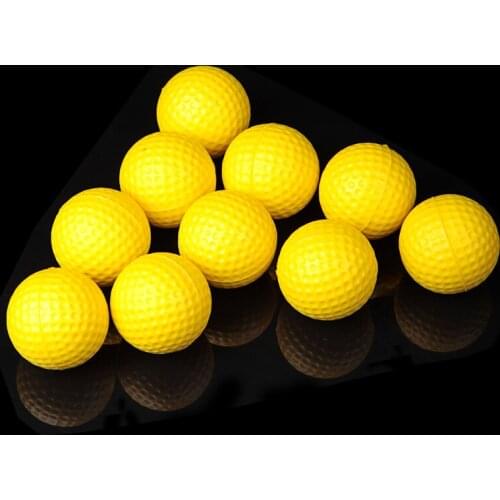 10pcs/pack Soft Indoor Practice PU Yellow Golf Balls Training Aid