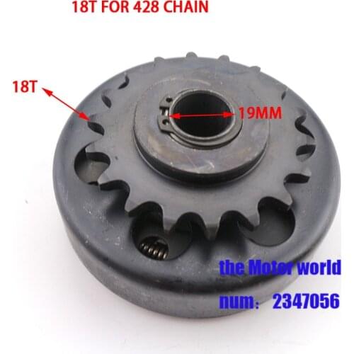 19mm Centrifugal Clutch 18 Tooth 428 Sprocket Chain For 168 Engine