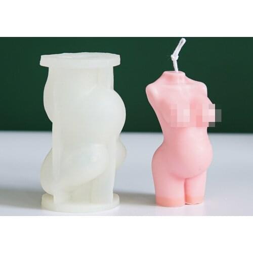 3D Pregnant Women Candle Mold Maternity Candle Silicone Mould Wedding Aromatherapy Candle Body Art Wax Mold