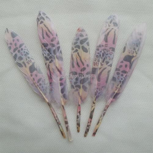 40PCS/Lot-Goose Wing Feathers- Rainbow Serpentine Print-Perfect for Earrings,Bridal Table Decor&Millinery,Earrings Plume