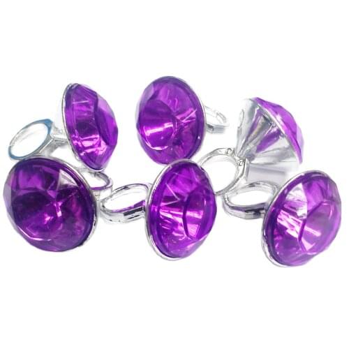 FREE SHIP 6 Plastic DIAMOND Girl Rings Toy Princess Birthday Party Favor Wedding Pinata Bag Filler Loot Gag Prize CHRISTMAS GIFT