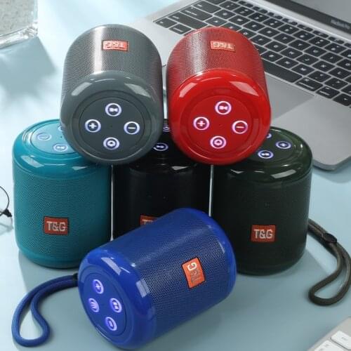 TG519 TWS wireless mini portable bluetooth speaker outdoor waterproof portable subwoofer stereo column support AUX/TF card /FM