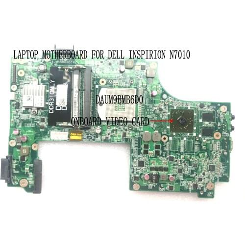 FAST SHIPPING,DAUM9BMB6D0 REV : D FOR DELL INSPIRON N7010 LAPTOP MOTHERBOARD.N7010 MAINBOARD (100% TESTED)