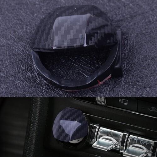 CITALL Car Ignition Engine Start Stop Button Switch Cover Cap Trim Carbon Fiber Style Fit For Ford Mustang 2015 2016 2017 2018