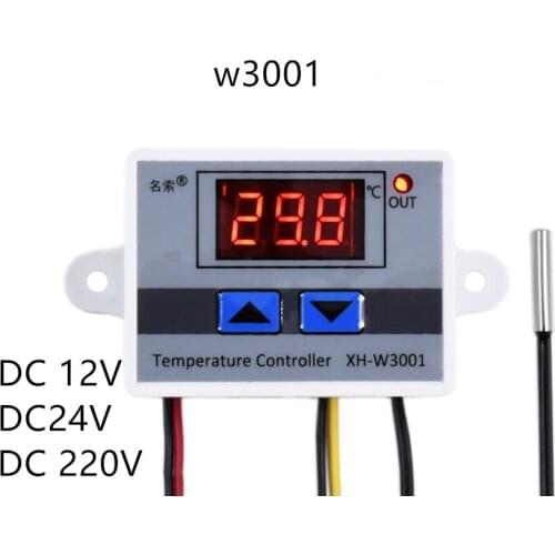 DC 12V 24V 220V Digital LED Temperature Controller 10A Thermostat Control Switch Probe W3001