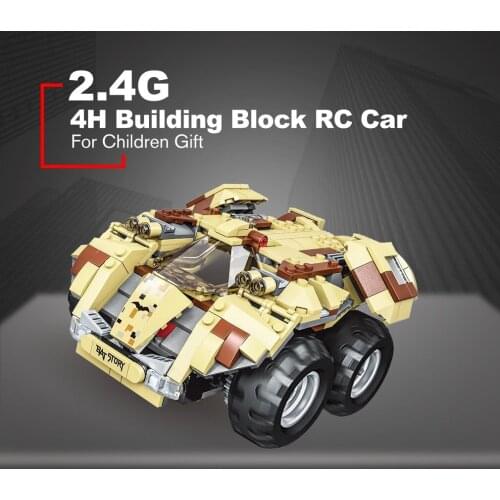 Kids 2.4G 4H USB Charging Building Block DIY Electric Superheroes App-Controlled Building Kit RC Car Model For Boys