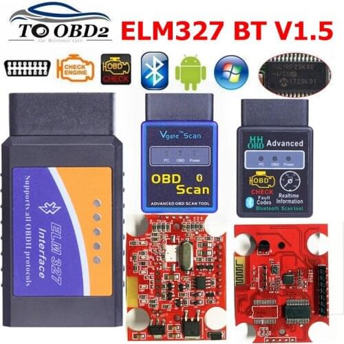 ELM327 Bluetooth HHOBD2 V1.5 With PIC18F25K80 Chip ELM 327 MINI VGATE 1.5 Car Diagnostic Scanner ELM327 support Multi-Languages