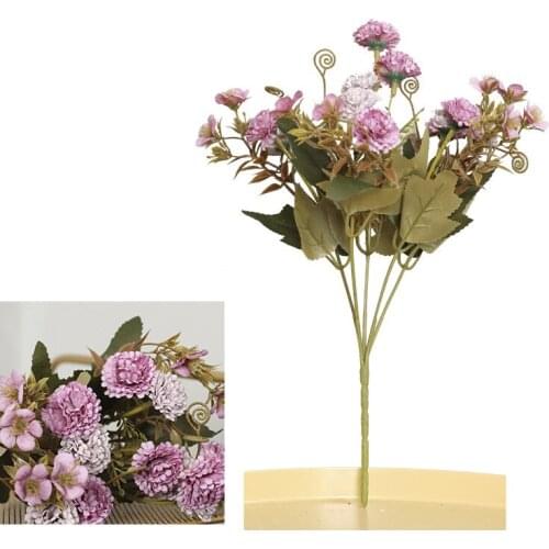 Artificial Carnation Flowers Silk Flower Fake Carnation Bunch Flowers Wedding Bouquet 11 Heads Home Decoration