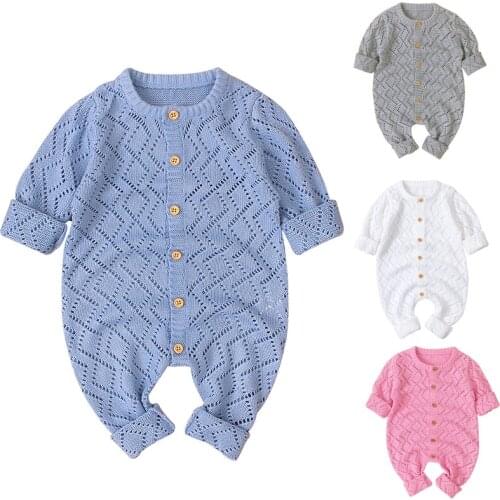 Baby Girls Boys Clothes Spring Autumn Infant Baby Girls Knitting Jumpsuit Long Sleeve Overall Toddler Baby Girl Knitting Romper