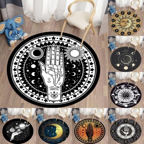 Boho Style Round Carpet for Living Room Rugs Tarot Floor Mat Bedroom Carpet Bath Mat Doormat Children Carpets Room