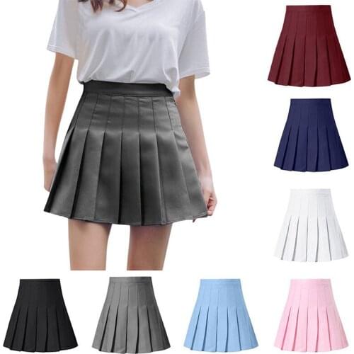 Summer Women Skirts 2021 New Korean High Waist Y2k Gothic Clothes Mini Skirt Women School Girls Sexy Cute Pleated A-line Skir
