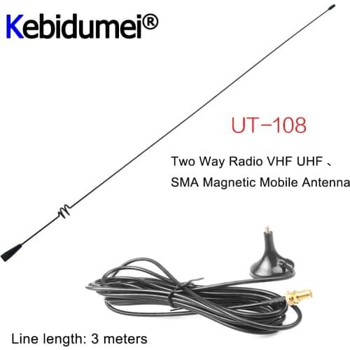 Hot sale UT-108UV VHF UHF SMA Magnetic Mobile Antenna for Nagoya BAOFENG CB Radio Walkie UV-5R UV-B5 UV-B6 Two Way Radio