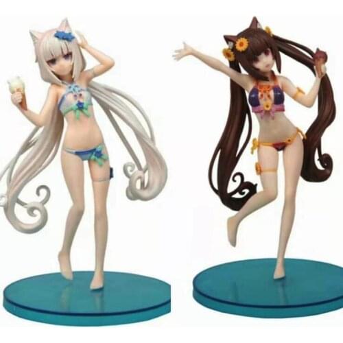 BINGing NEKOPARA Vanilla & Chocolate Swimming Icecream Swimming Suit PVC Figure Model Toys