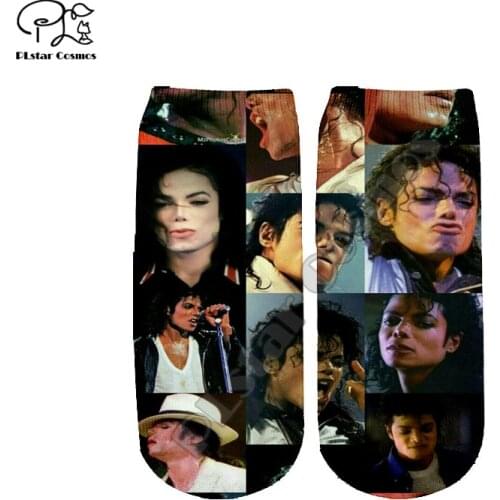 PLstar Cosmos Michael Jackson fashion 3D Printed Women/men/boy/girl Harajuku Colorful casual Short Ankle Socks Style-3