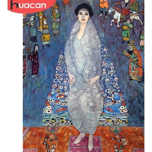 HUACAN Picture By Numbers Girl Acrylic On Canvas DIY Frame Oil Painting By Numbers Women Figure For Living Room