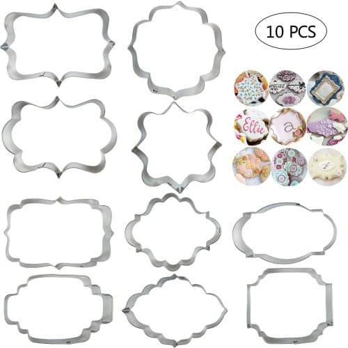 Plaque Frame Cookies Cutters Set Polymer Clay Cutting Different Frames Fondant Cutter Molds for Making Mousse Cake Biscuit Kit