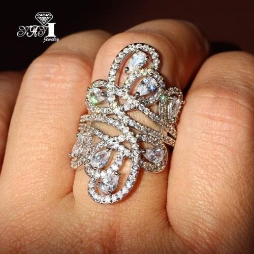 YaYI Fine Jewelry Fashion Princess Claw Set Cut White Cubic Zirconia Silver Color Engagement Wedding Party Lovers Gift Rings