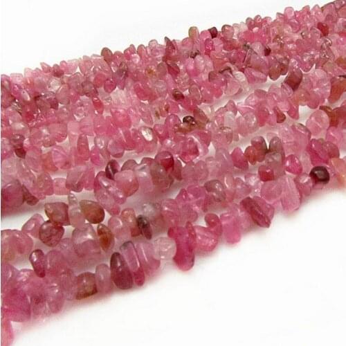 Natural crystal DIY beaded Brazil Natural red tourmaline gravel semi - loose beads wholesale beauty