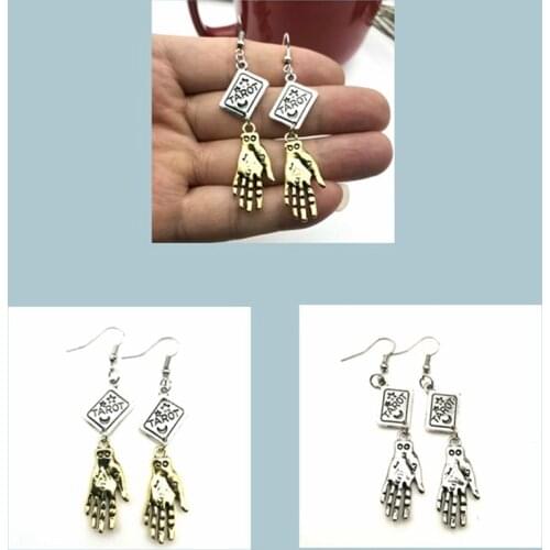 New Earrings with Palmistry Earrings, Moon and Star Earrings, Vika, Witch, Pagan, Gypsy, Magician, Fortune Teller Earrings