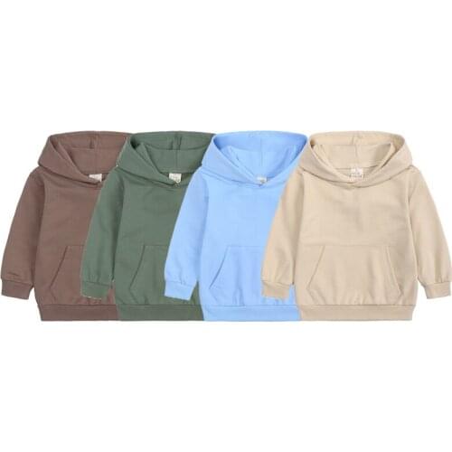 Toddler Hooded Solid Spring Autumn Baby Kids Boys Girls Clothes Coat Plain Hoodie Sweatshirt Tops Jacket for Children 2021 New