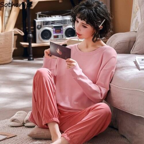 Pajamas for Women Plus Size Korean Home Clothes Pink 3xl Womens Clothing Pajama Set Two Piece Round Neck Casual High Quality
