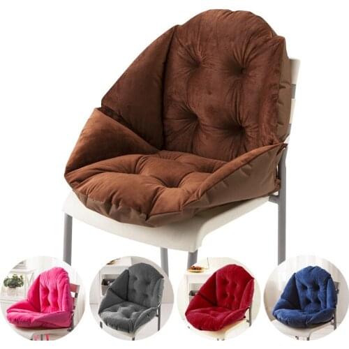 Short Plush Chair Cushion Seat Pad Soft Shell Design Lumbar Back Support Cushion Pillow Car Office Computer Chair Seat Cushion