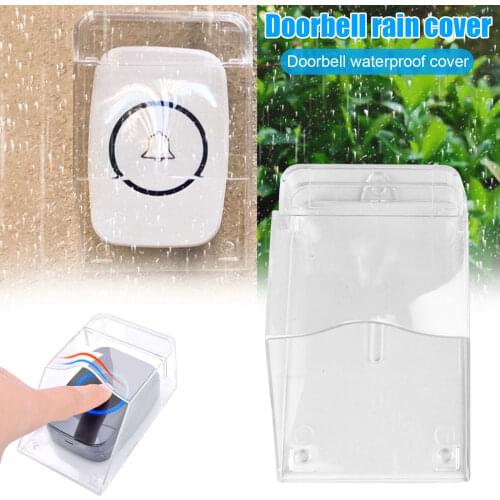 Clear Doorbell Cover Outdoor Transparent Waterproof Wireless DoorBell Cover Wall Mount Transmitter Chime Supplies NIN668