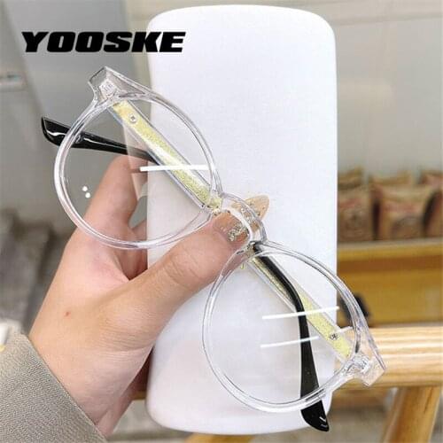 YOOSKE Round Optical Glasses Frame for Women Men Fashion Transparent Eyeglasses Brand Myopia Frame Vintage Eyewear