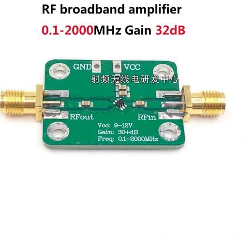 9-12V Radio Frequency Wideband Amplifier Low Noise Amplifier LNA (0.1-2000MHz Gain 32dB)