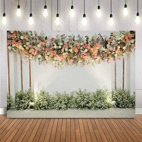 Wedding Floral Backdrop for photography studio photocall rose flowers girl birthday customize photophone bridal shower