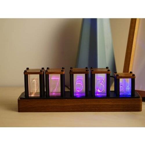 Time Tube Glow Tube Adjustable Quasi-glow Tube Clock LED Digital Solid Wood Chinese Night Light Bar Atmosphere Light Brightness