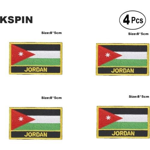 Jordan Rectangular Shape Flag Iron on Saw on Patches Embroidered Flag Patches National Flag Patches for Clothing