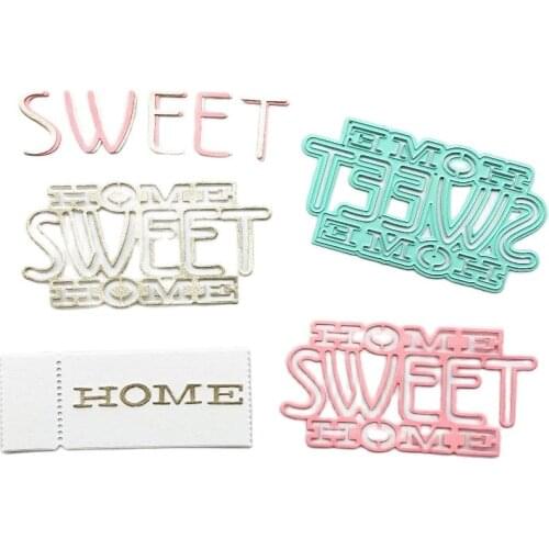 Salina Studio Stencils Decoration Metal Die Cutters for Scrapbooking Mint Sweet Home Words Christmas New Stamps and Dies 2021