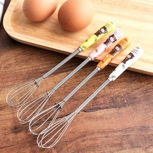 Ceramic Handle Stainless Steel Manual Whisk Small Cake Biscuit Baking Mixer