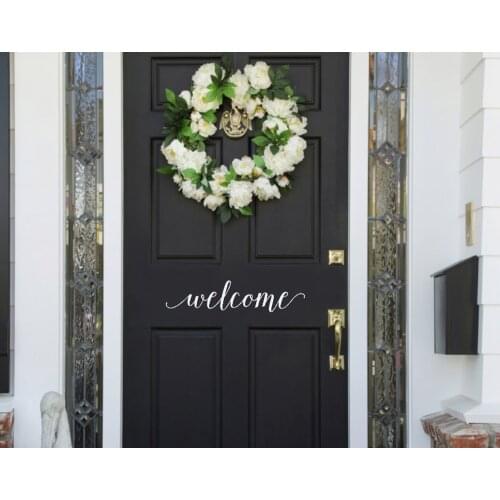 Welcome Sign Vinyl Decal Welcome Front Door Wall Stickers Home Decoration Art Mural Wallpaper Removable D776
