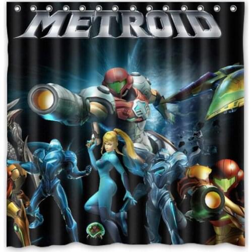 Metroid Waterproof Shower Curtain Custom Polyester Bathroom Curtains Cortina Ducha With Hooks 71*71 inch Drop Shipping