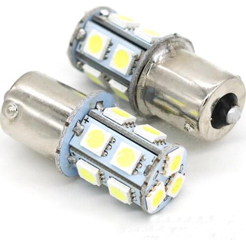 YSY 100PCS/LOT Car led lamp P21W S25 BA15s 1156 1157 BAY15D 13 led smd 5050 13smd 3 chips 360 lighting Car led turn Lights